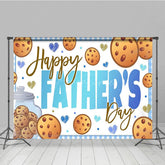 Aperturee - Aperturee Blue Cookie Hearts Plaid Happy Fathers Day Backdrop